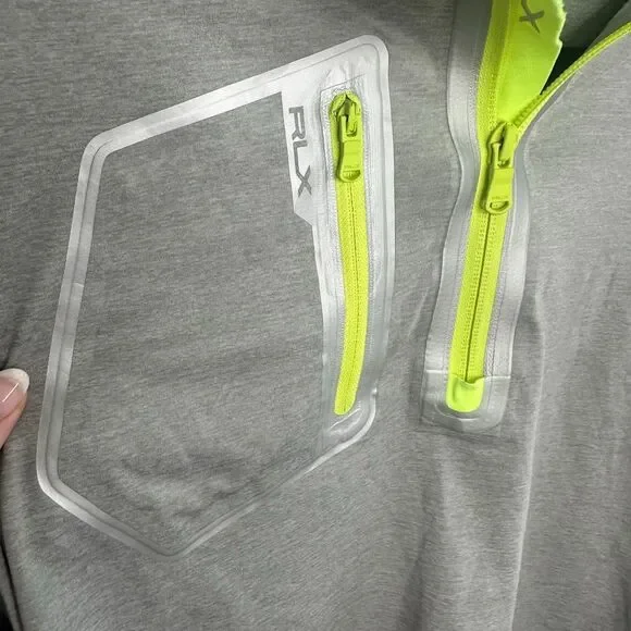 RLX Ralph Lauren Performance Tech Half Zip Pullover Grey Medium (w1) - Picture 4 of 11